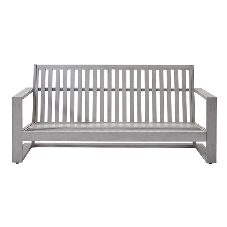 4-Piece Minimalist Durable Aluminum Garden Conversation Sofa Set with Grey Cushions
