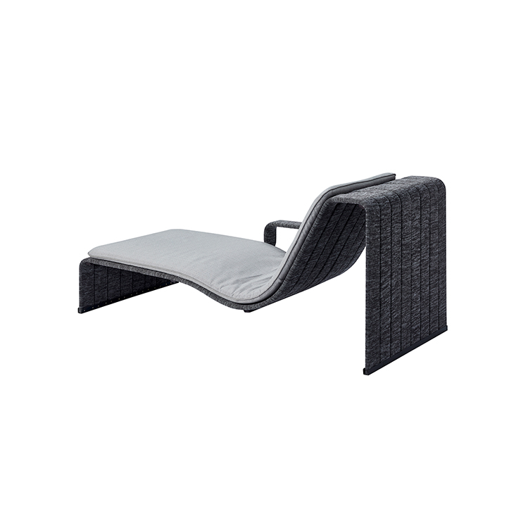 UV-Resistant Contemporary Curved Frame Outdoor Aluminum Rope Weave Sun Lounger with Plush Cushions