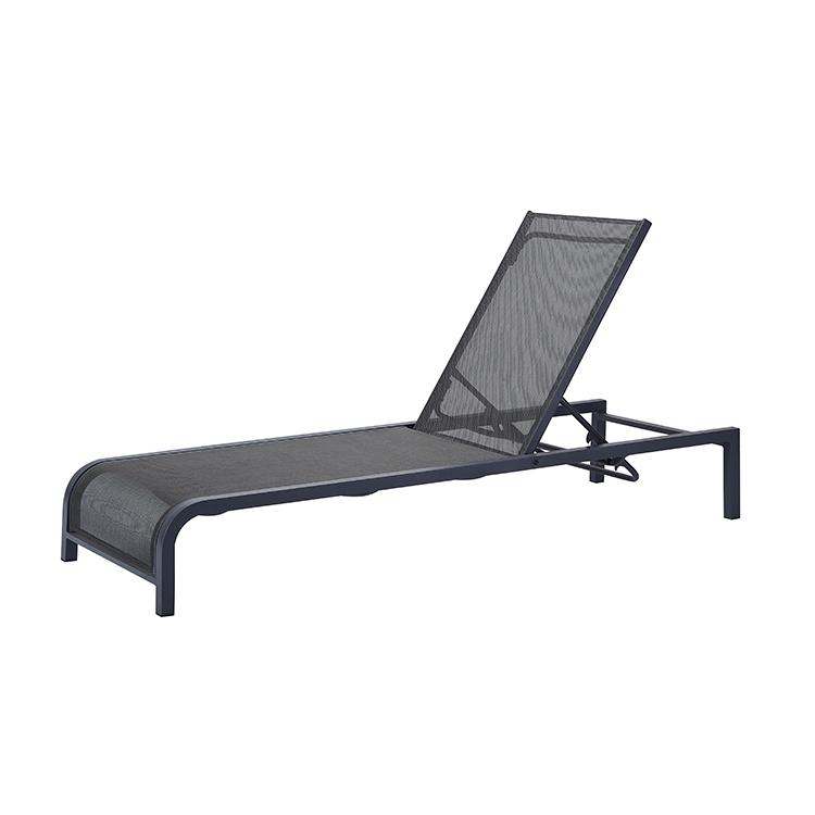 Outdoor Chaise Lounge Furniture Contemporary Aluminum Poolside Sun Lounger with Adjustable Back