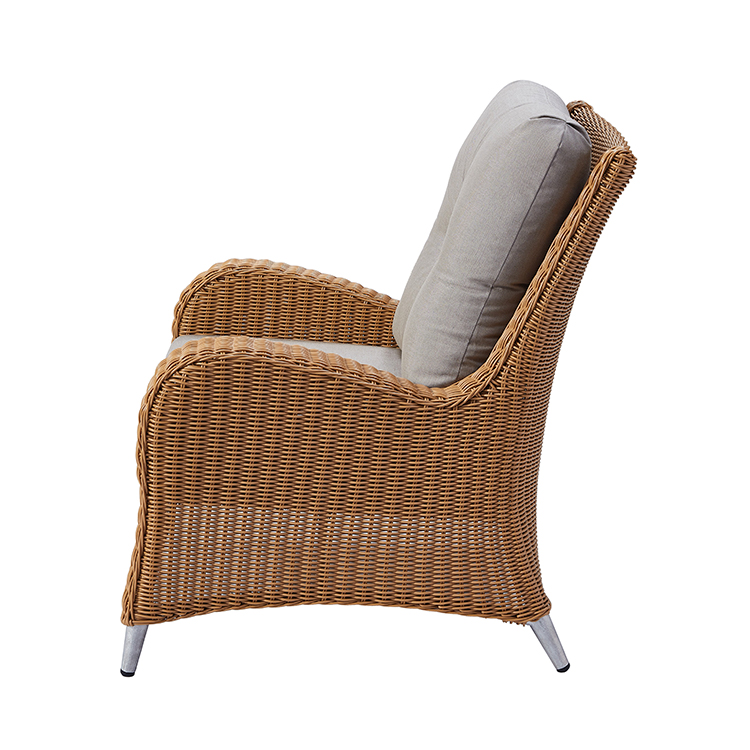 Modern Outdoor Furniture Rustproof Aluminum Frame Handwoven Wicker Balcony Patio Chair