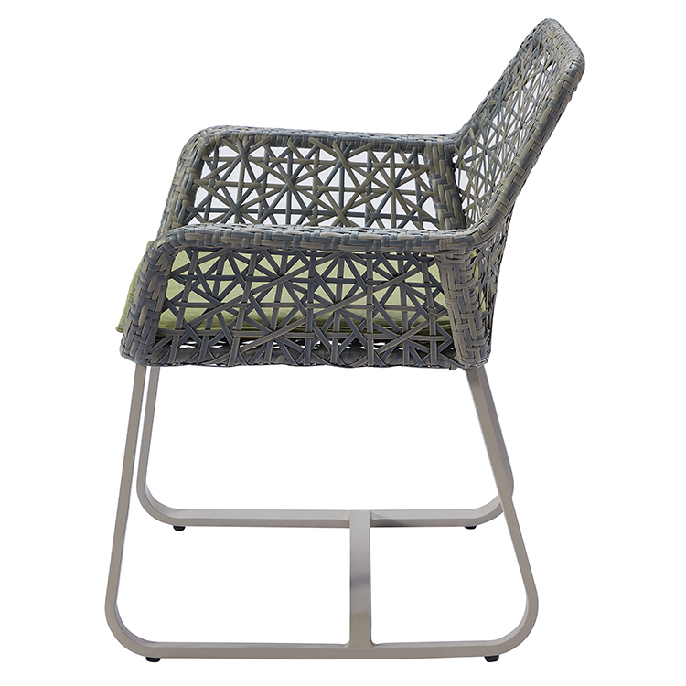 Nordic Style Comfortable Wicker Aluminum Weatherproof Garden Seating PE Woven Outdoor Rattan Chair with Cushion