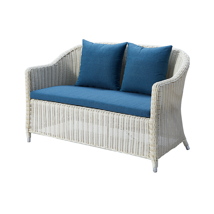 Mediterranean Style Versatile White PE Rattan Patio Couch Weatherproof Outdoor Wicker Sofa Set for Balcony and Terrace