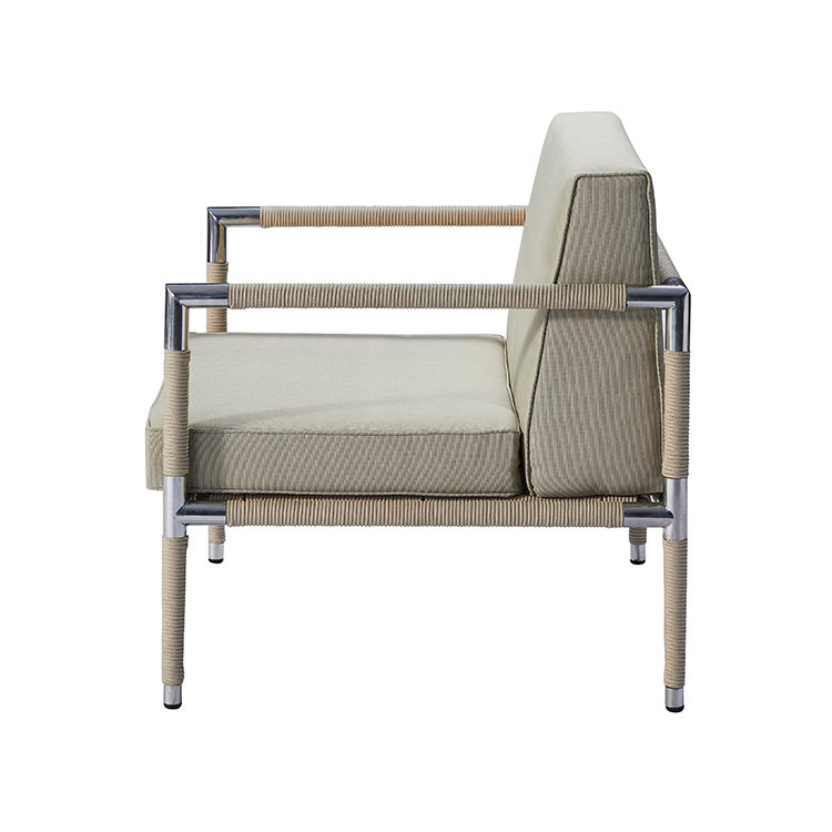 Modern Durable All-Weather Stainless Steel Patio Conversation Woven Rope Outdoor Couch Set with Coffee Table