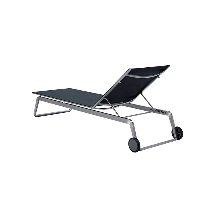 High-Quality Modern Adjustable Poolside Lounge Chair Aluminum Outdoor Chaise with Wheels