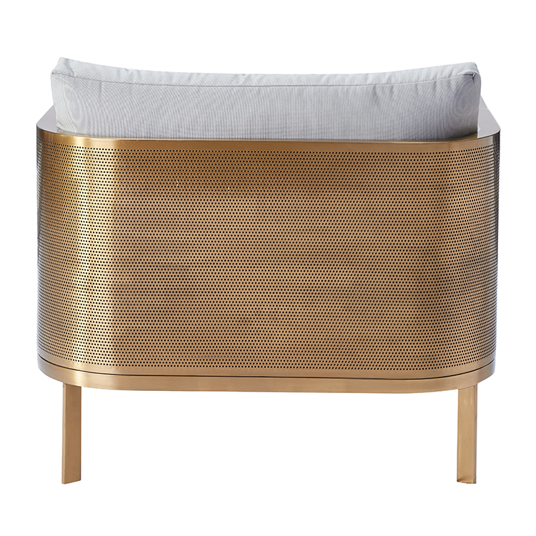 Minimalist Lounge Style Rustproof Structure Waterproof Aluminum Outdoor Garden Armchair