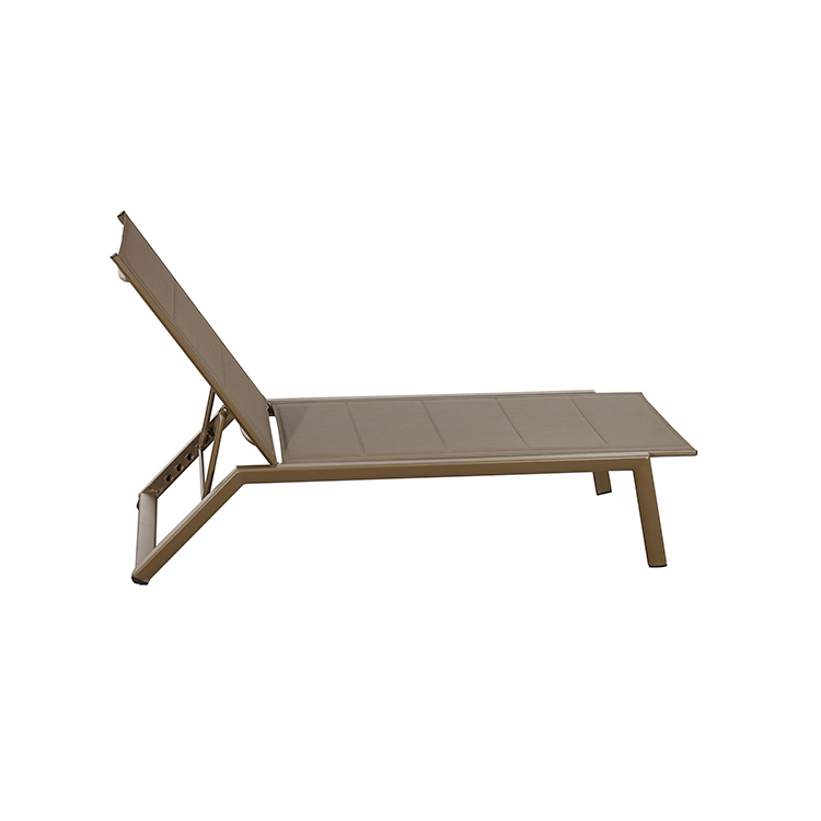 UV-Resistant Aluminum Lounger Modern Poolside Chaise Lounge