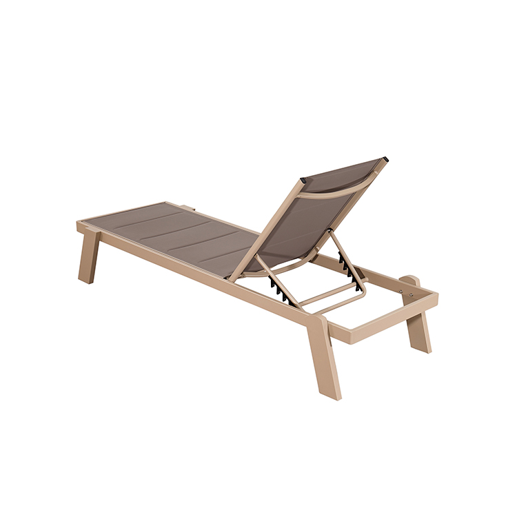 Luxury Weather-Resistant Adjustable Outdoor Aluminum Poolside Chaise Lounge with UV-Resistant Textilene