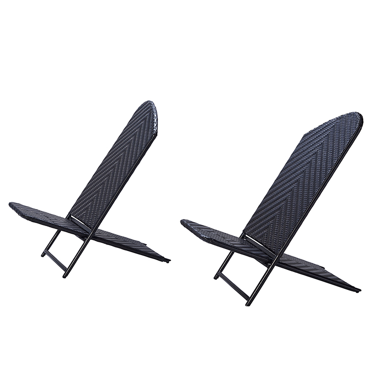 Easy-Clean Lightweight Modern Foldable Outdoor Furniture PE Rattan Folding Deck Patio Chair