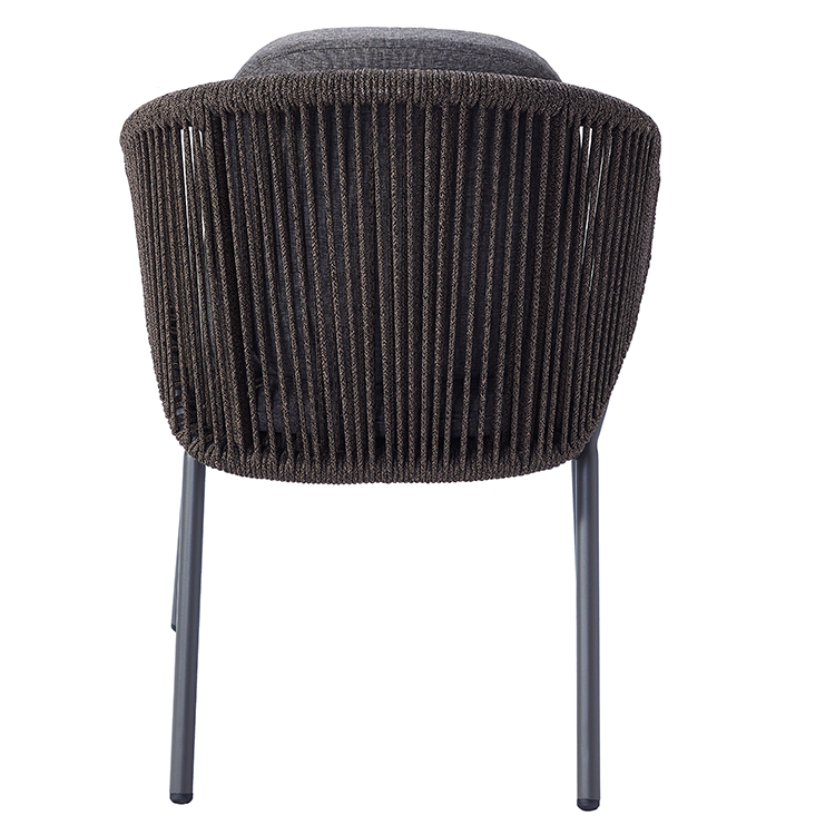 Contemporary Balcony Low Maintenance Aluminum Rope Woven Outdoor Chair with Cushion