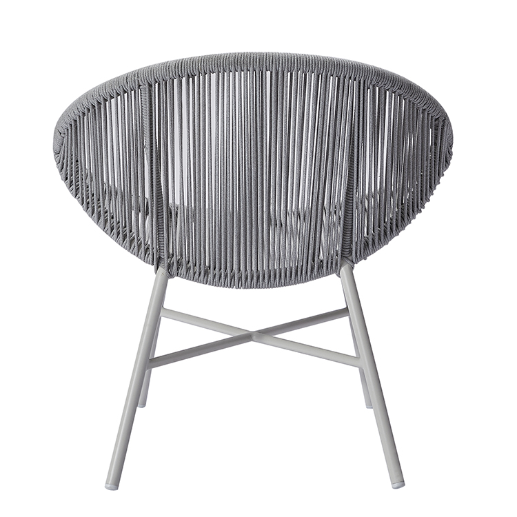 Grey Strap Industrial Style Garden Deck Outdoor Chair Furniture Modern Patio Rope Armchair