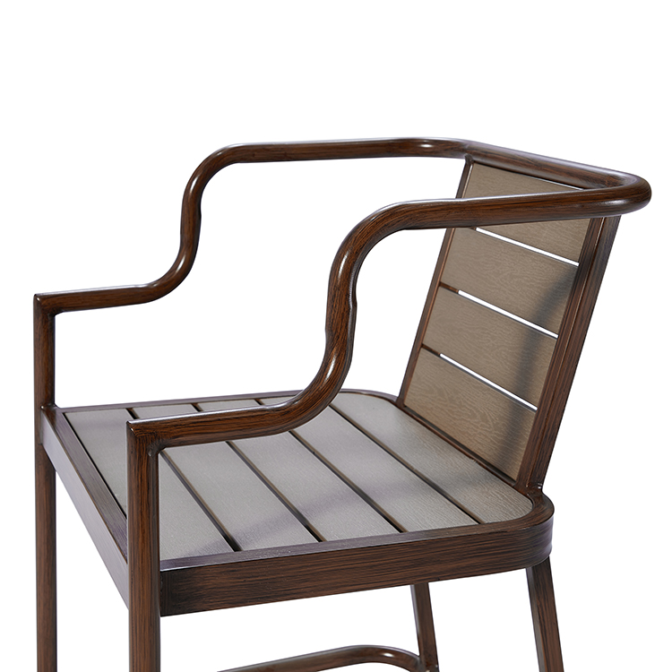 High-Quality Aluminum Outdoor Restaurant Seating Furniture Two-Seat Garden Dining Table and Chairs Set