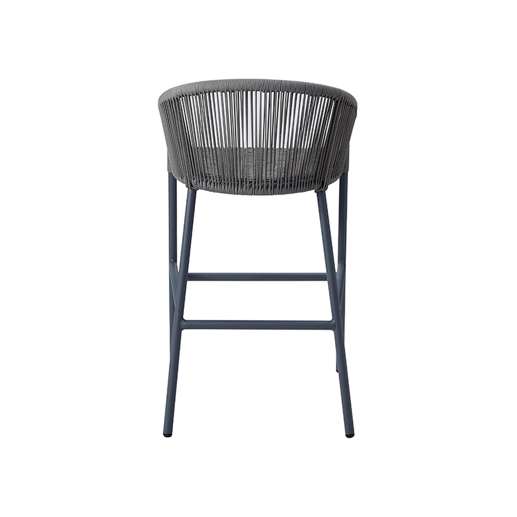 Lightweight and Durable Stylish Bistro Lounge Stool Rope Woven Outdoor Garden Bar Chair