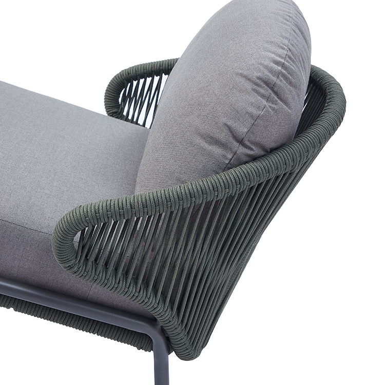 All-Weather Durable Outdoor Seating Set Balcony Patio Woven Rope Chair Furniture with Ottoman