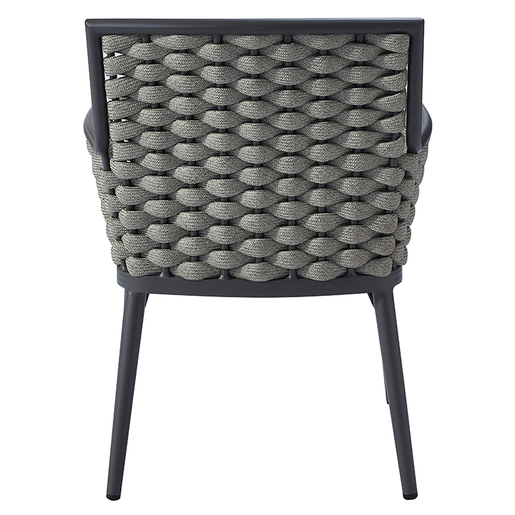 Contemporary Ergonomic Garden Weatherproof Rope Woven Outdoor Armchair