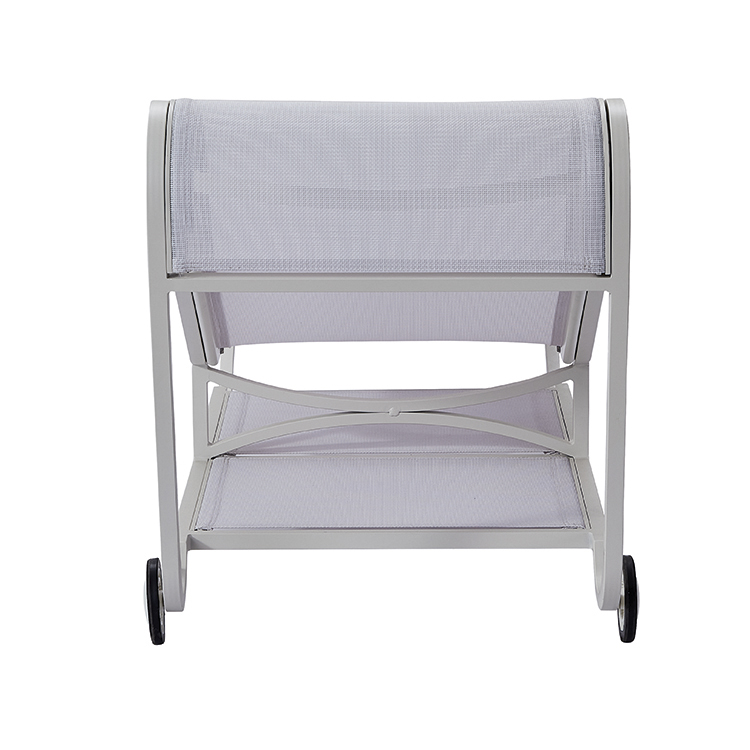 Weather-Resistant Patio Chaise Aluminum Outdoor Sun Lounger with Breathable Textilene Mesh for Poolside