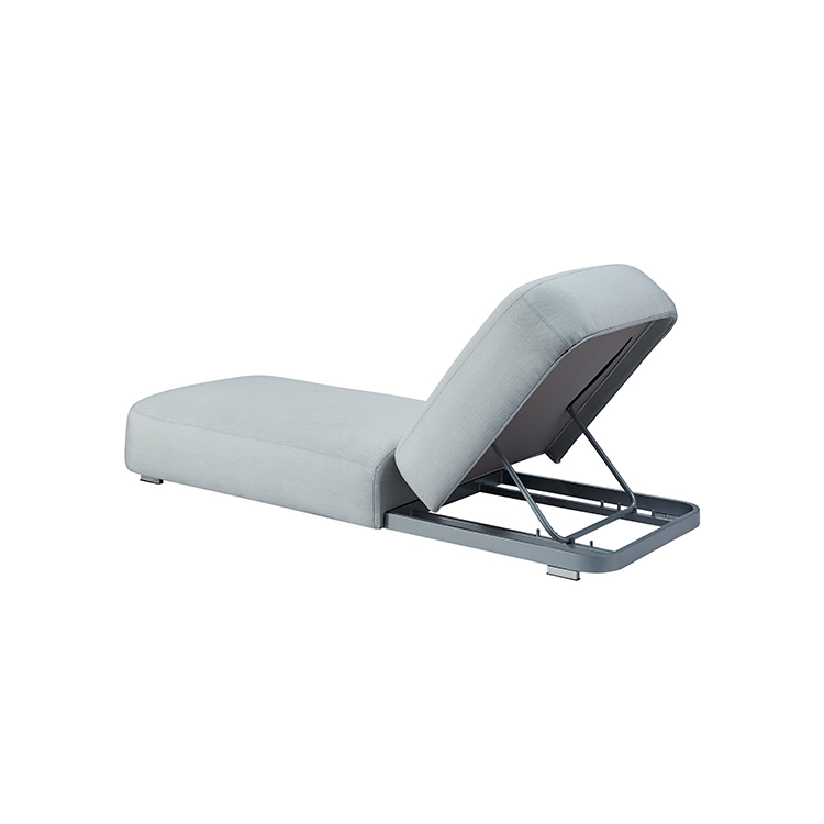 Minimalist Adjustable Waterproof Outdoor Lounge Chair Comfortable Padded Aluminum Sun Lounger for Balcony and Terrace Use