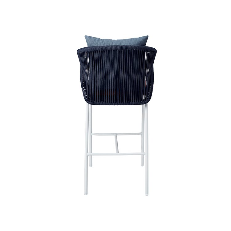 Comfortable Space-Saving Garden Lounge Stool Furniture Handwoven Rope Outdoor Bar Chair