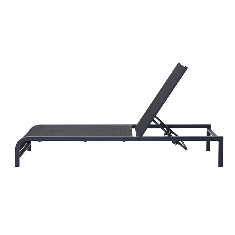 Outdoor Chaise Lounge Furniture Contemporary Aluminum Poolside Sun Lounger with Adjustable Back