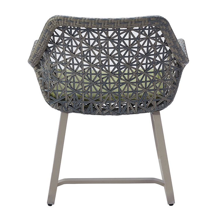 Nordic Style Comfortable Wicker Aluminum Weatherproof Garden Seating PE Woven Outdoor Rattan Chair with Cushion