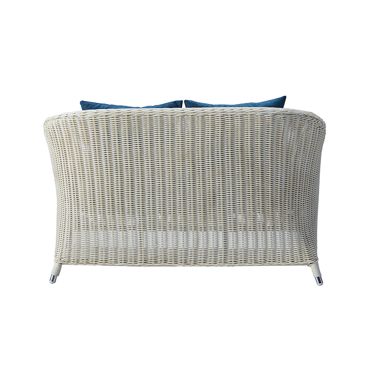 Mediterranean Style Versatile White PE Rattan Patio Couch Weatherproof Outdoor Wicker Sofa Set for Balcony and Terrace