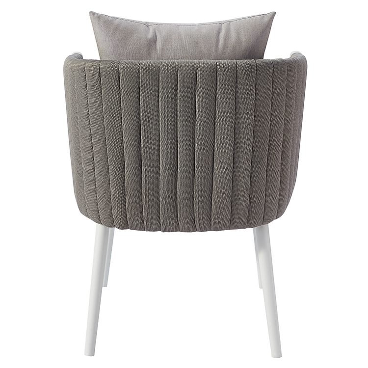 Contemporary Weatherproof Balcony Seating Aluminum Woven Rope Outdoor Armchair with Cushion