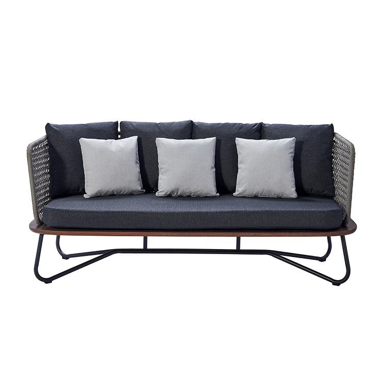 Minimalist Durable Aluminum Frame Outdoor Rope Sofa Set with Coffee Table