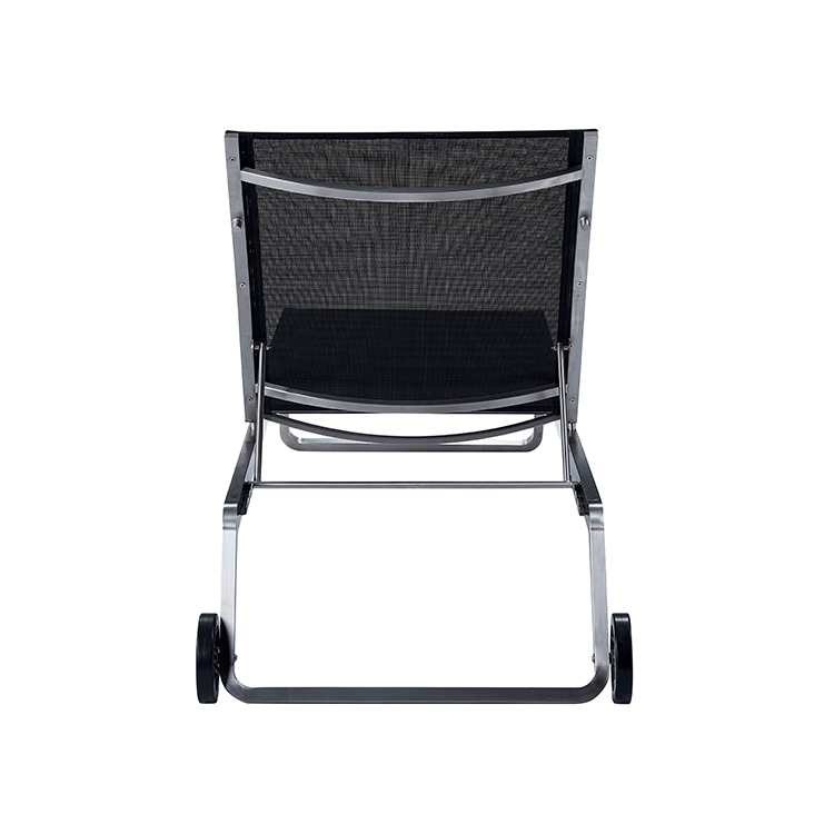High-Quality Modern Adjustable Poolside Lounge Chair Aluminum Outdoor Chaise with Wheels