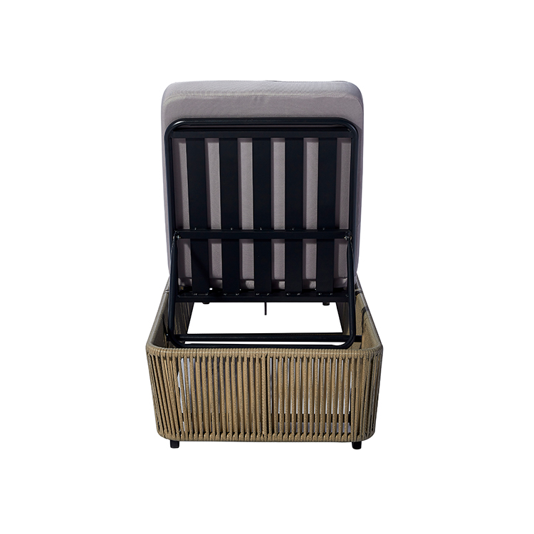 Adjustable Modern Premium Cushioned Outdoor Chaise Lounge Rattan Woven Sun Lounging Chair