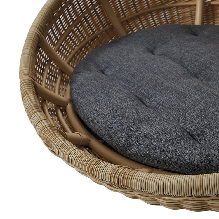 Lightweight Durable PE Rattan Outdoor Cat Bed with Cushion
