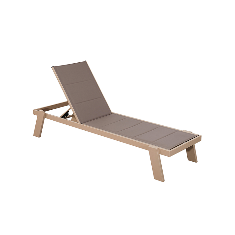 Luxury Weather-Resistant Adjustable Outdoor Aluminum Poolside Chaise Lounge with UV-Resistant Textilene