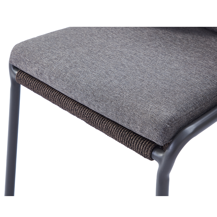 Contemporary Balcony Low Maintenance Aluminum Rope Woven Outdoor Chair with Cushion