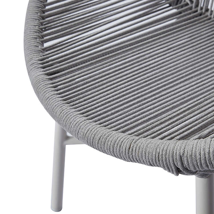 Grey Strap Industrial Style Garden Deck Outdoor Chair Furniture Modern Patio Rope Armchair
