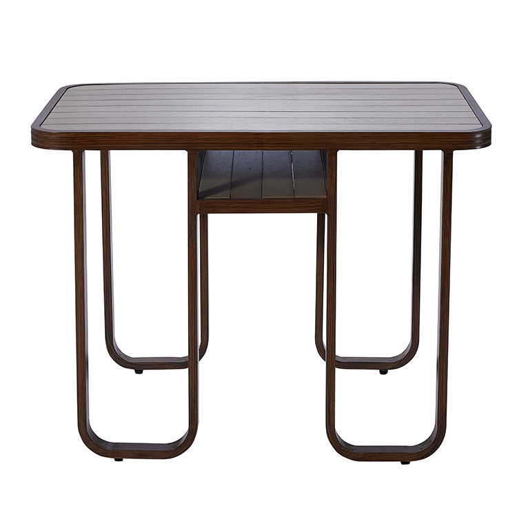 High-Quality Aluminum Outdoor Restaurant Seating Furniture Two-Seat Garden Dining Table and Chairs Set