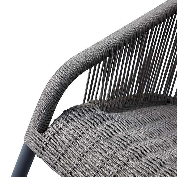 Lightweight and Durable Stylish Bistro Lounge Stool Rope Woven Outdoor Garden Bar Chair