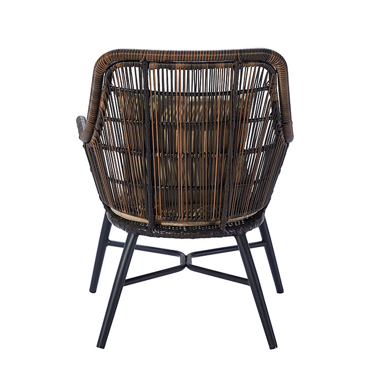 Modern Aluminum Frame Outdoor Patio Handwoven Rattan Leisure Armchair with Cushion
