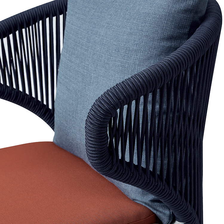 Comfortable Space-Saving Garden Lounge Stool Furniture Handwoven Rope Outdoor Bar Chair