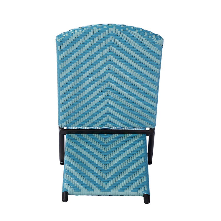 Nordic Style Space-Saving Durable Aluminum Waterproof PE Wicker Patio Beach Folding Chair
