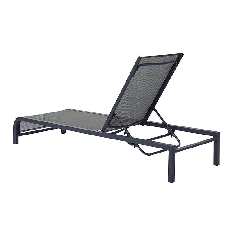 Outdoor Chaise Lounge Furniture Contemporary Aluminum Poolside Sun Lounger with Adjustable Back
