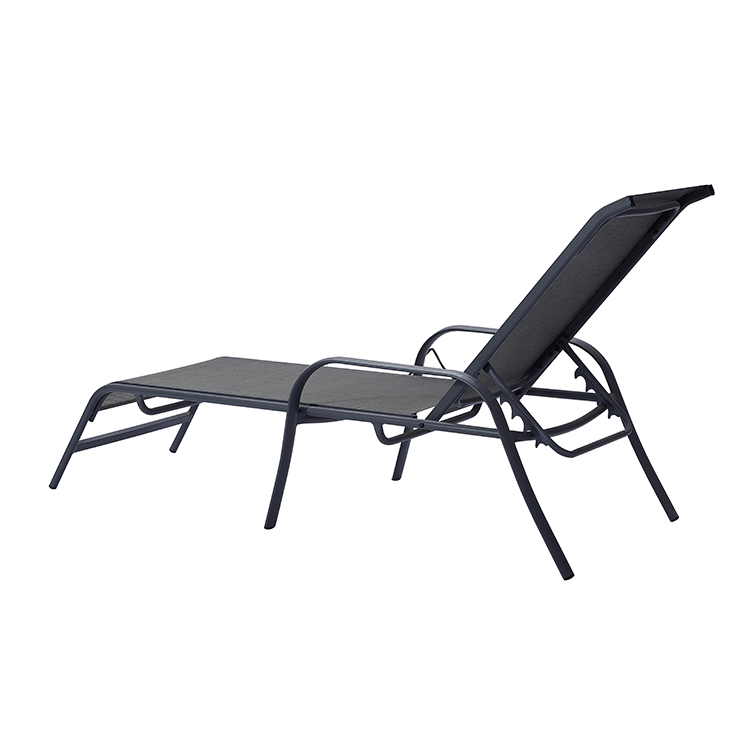 Weather-Resistant Poolside Sun Lounger Adjustable Recline Aluminum Chaise with Breathable Teslin Fabric