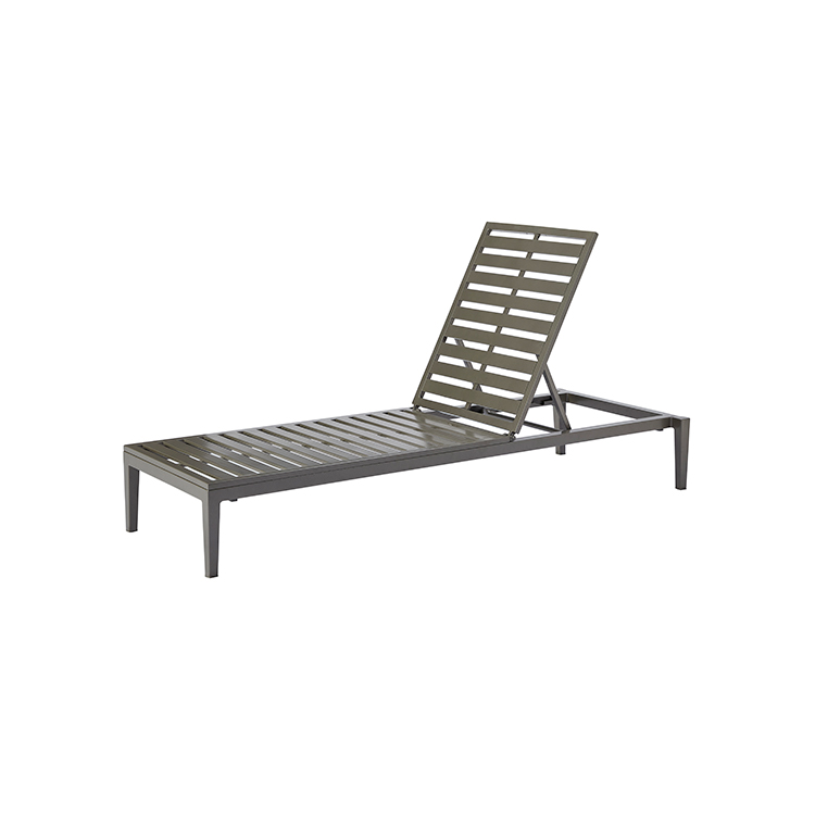 All-Weather Aluminum Frame Outdoor Sun Lounger Patio Chaise Lounge with Cushions
