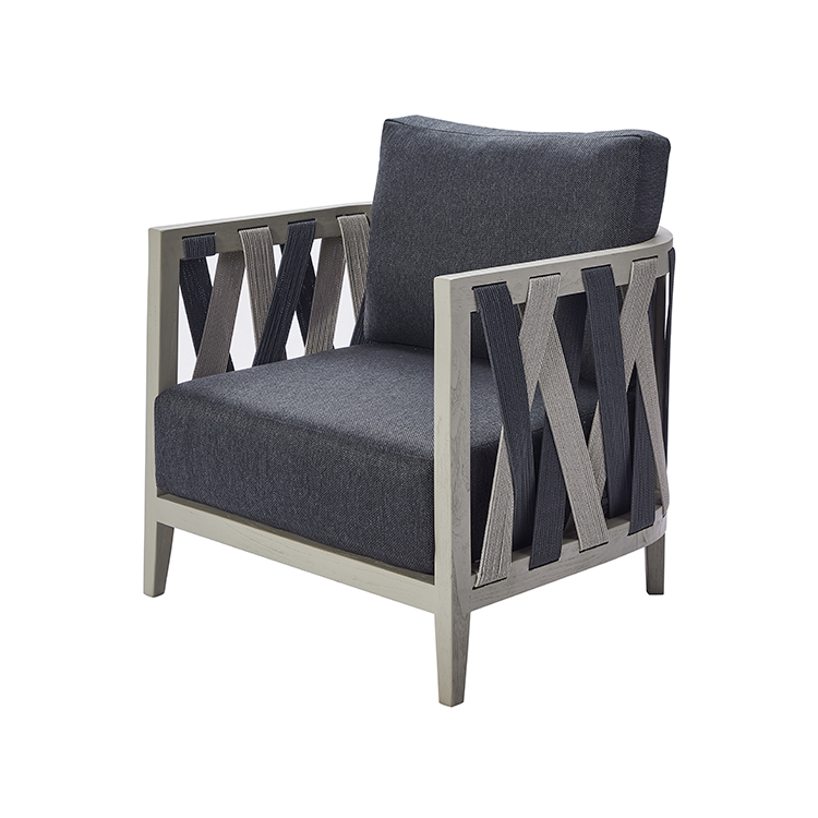Elegant Coastal Terrace Weather-Resistant Woven Strap Modern Outdoor Sofa Set Suitable for All Weather Conditions