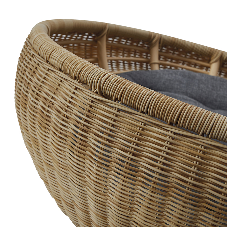 Lightweight Durable PE Rattan Outdoor Cat Bed with Cushion