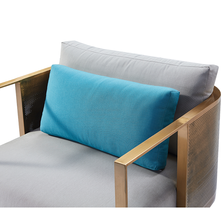 Minimalist Lounge Style Rustproof Structure Waterproof Aluminum Outdoor Garden Armchair