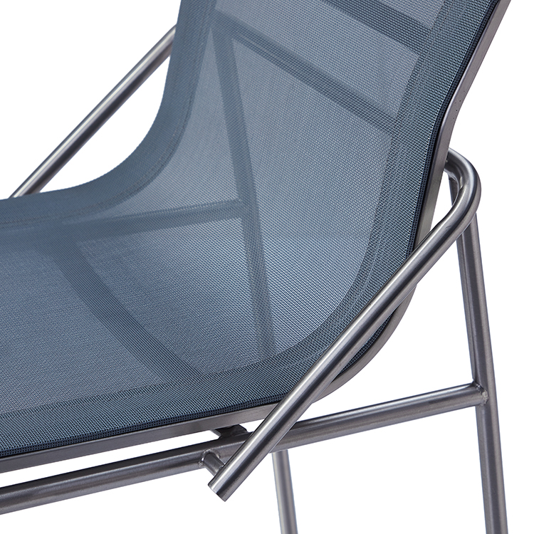 Contemporary Lightweight Outdoor Bar Chair Weather-Resistant Mesh Patio High Stool