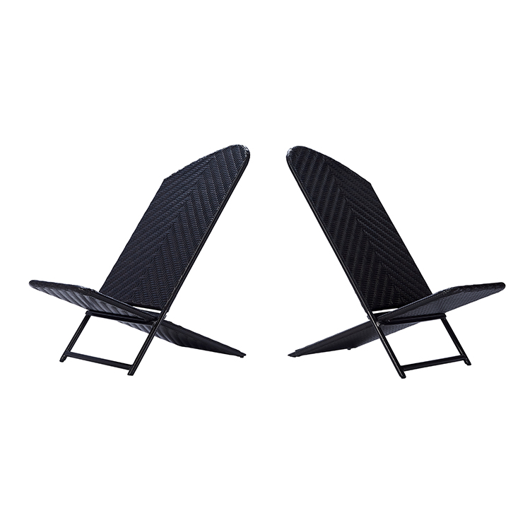 Easy-Clean Lightweight Modern Foldable Outdoor Furniture PE Rattan Folding Deck Patio Chair