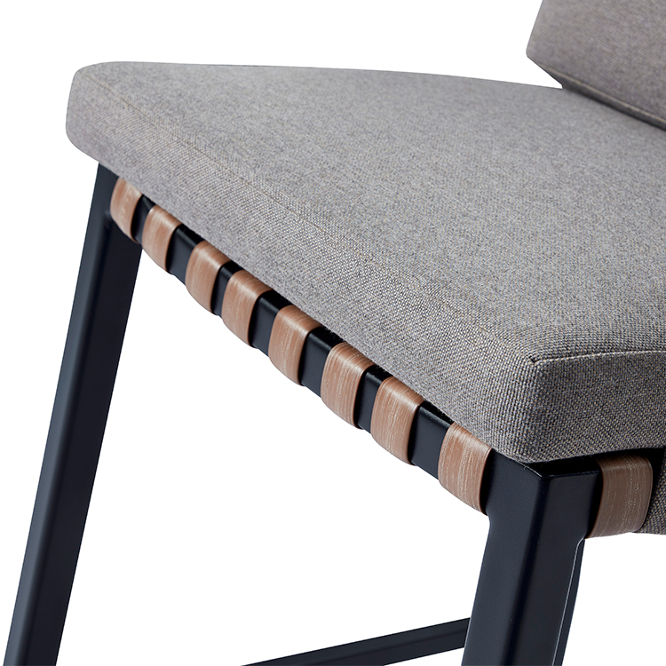 Durable Lightweight Outdoor Bar Chair Woven Backrest Patio Stool