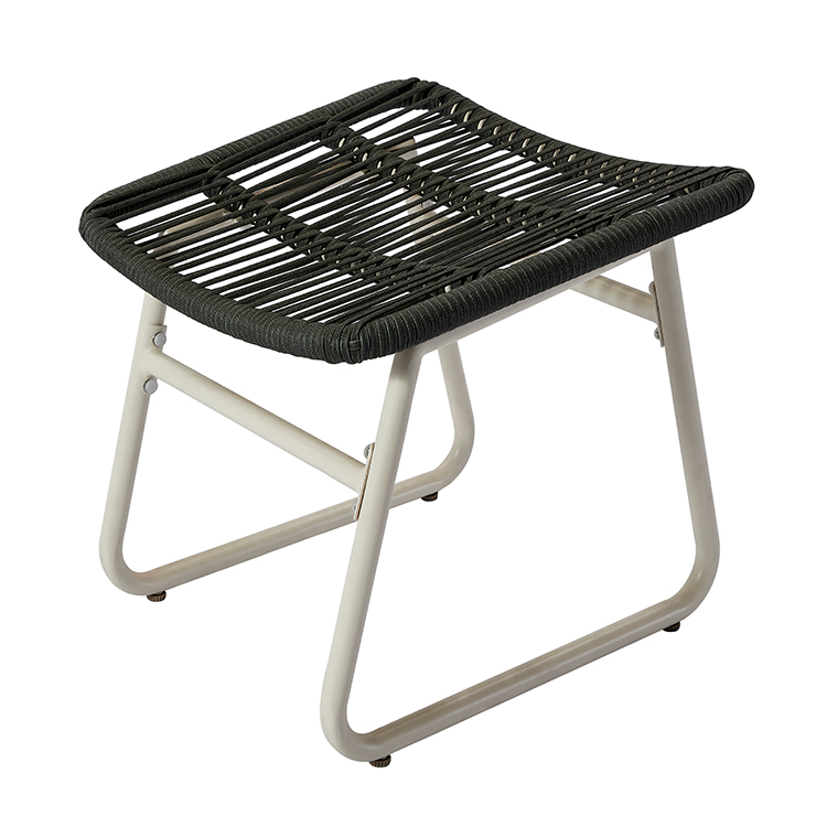 Modern Aluminum Weatherproof Garden Furniture Set Woven Rope Backrest Outdoor Rocking Chair with Ottoman