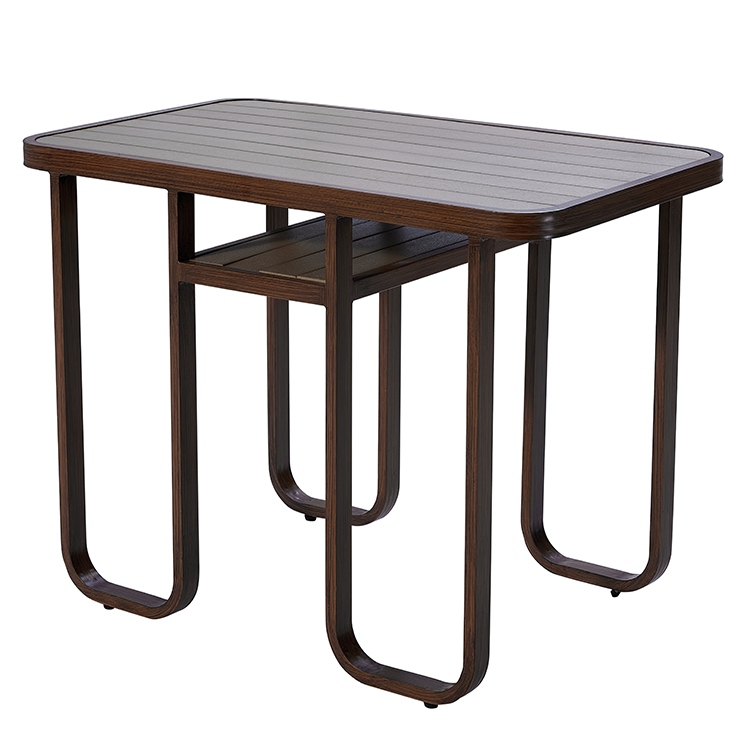 High-Quality Aluminum Outdoor Restaurant Seating Furniture Two-Seat Garden Dining Table and Chairs Set