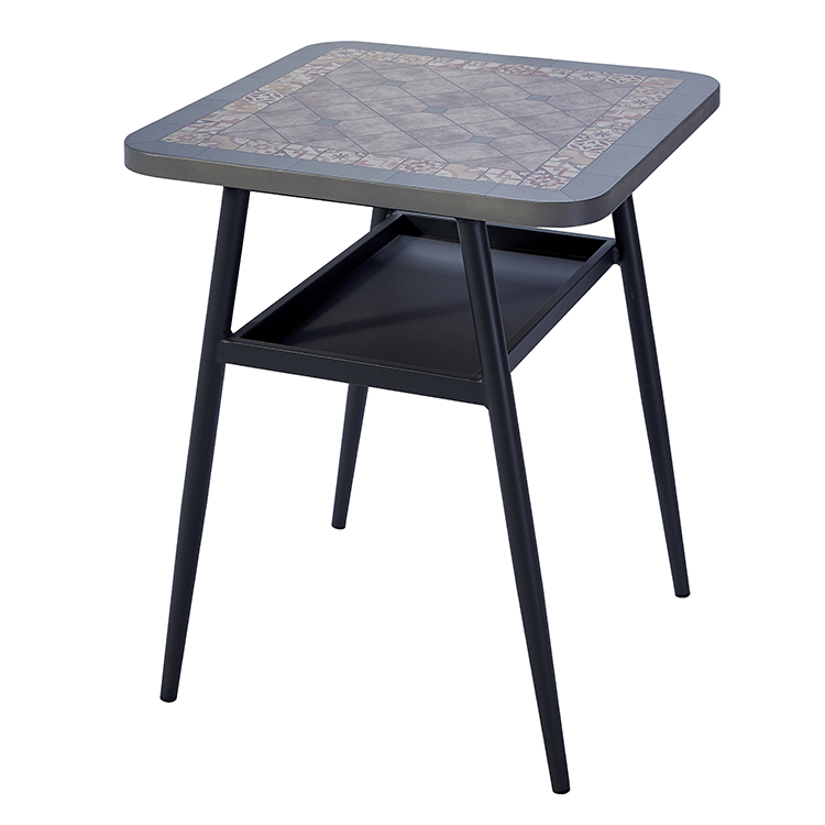 Minimalist 2-Seater Outdoor Garden Furniture Table Chair Set with Rust-Resistant Aluminum and Rope-Woven Backrests
