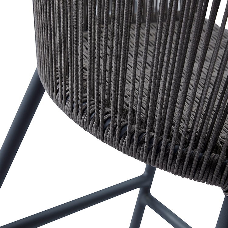 Lightweight and Durable Stylish Bistro Lounge Stool Rope Woven Outdoor Garden Bar Chair